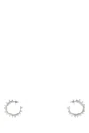 Amina Muaddi Silver Embellished Studded Earrings