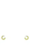 Amina Muaddi Yellow Embellished Cameron Earrings