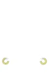 Amina Muaddi Yellow Embellished Cameron Earrings