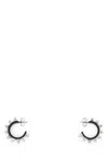 Amina Muaddi Metallic Karma Earrings Adorned With Intricate Embellishments