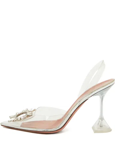 Pre-owned Amina Muaddi Embellished Pointed-toe Mules