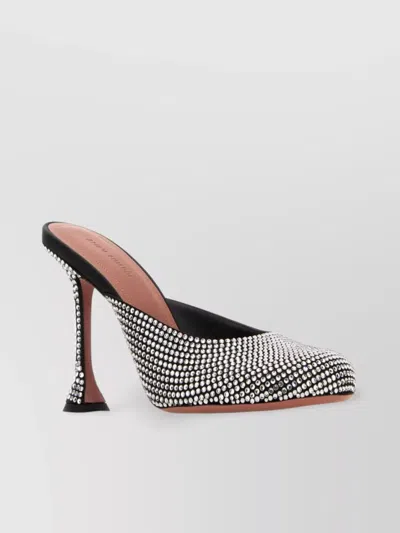 AMINA MUADDI EMBELLISHED SATIN IRIS MULES