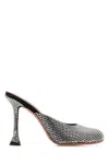 Amina Muaddi Embellished Satin Iris Mules