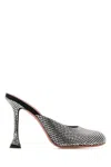 Amina Muaddi Embellished Satin Iris Mules
