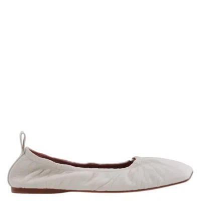 Amina Muaddi Emma Nappa Ballet Flats In White