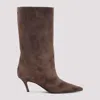 Amina Muaddi Women Brown Pointed-toe Boots, 7 Luxury Boots For Women Darveys In Brown