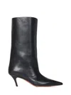 Amina Muaddi Pointed Middle Boot In Black