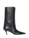 Amina Muaddi Pointed Middle Boot In Black