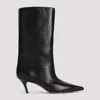 Amina Muaddi Fiona 60mm Leather Boots In Black