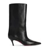 Amina Muaddi Pointed Middle Boot In Black
