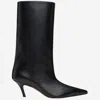Amina Muaddi Fiona Nappa Leather Boots In Black