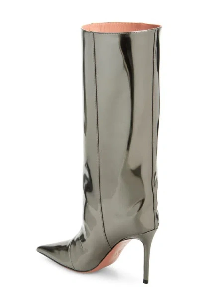 Amina Muaddi Fiona Pointed Toe Boot In Mirror Antique