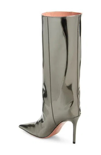 Amina Muaddi Fiona Pointed Toe Boot In Mirror Antique