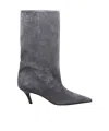 Amina Muaddi Fiona 60 Suede Boots In Black