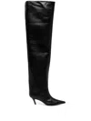 Amina Muaddi Fiona 60 Leather Over-the-knee Boots In Black