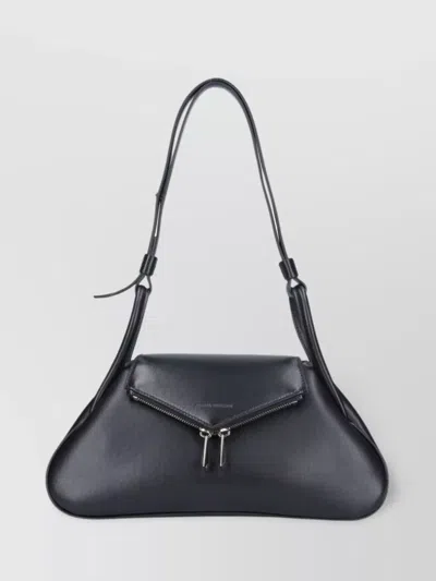 AMINA MUADDI FLAP POCKET SHOULDER BAG SMOOTH FINISH