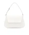 Amina Muaddi Women Black Leather Ami Shoulder Bag In White