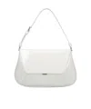 Amina Muaddi Women Black Leather Ami Shoulder Bag In White