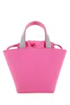 Amina Muaddi Fuchsia Satin Rih Handbag