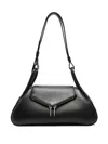 Amina Muaddi Gemini Leather Shoulder Bag In Black