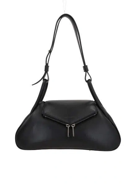 Amina Muaddi Handbags. In Black+silver