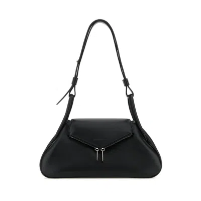 Amina Muaddi Gemini Small Nappa Black Silver Ha