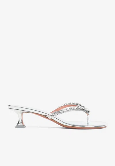 AMINA MUADDI GIGI 45 CRYSTAL THONG SANDALS