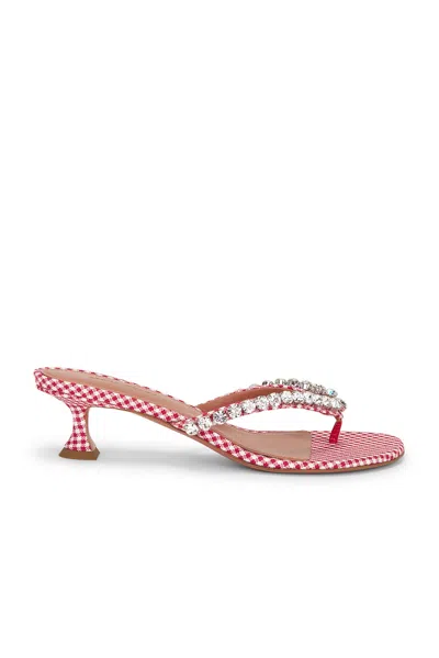 Amina Muaddi Gigi 45 Thong Sandal In Red & White