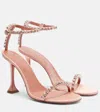 Amina Muaddi Gigi 95 Crystal-embellished Satin Sandals In Pink