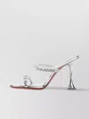 Shop Amina Muaddi Gigi 95 Crystal Strap Mules In White