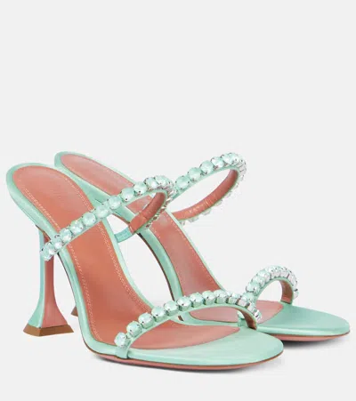 Amina Muaddi Gigi 95 Embellished Satin Sandals