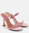 Amina Muaddi Sandalen Gigi 95 Aus Satin Mit Kristallen In Pink