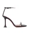 Amina Muaddi Gigi Sandal 95 White Crystal-embellished Blac In Black