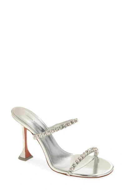AMINA MUADDI AMINA MUADDI GIGI CRYSTAL STRAP METALLIC SANDAL