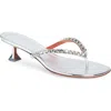 Amina Muaddi Gigi Metallic Crystal Strap Kitten Heel Sandal In Multi