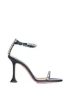 Amina Muaddi Gigi Sandal 95 White Crystal-embellished Blac In Black