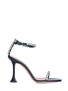 Amina Muaddi Gigi Sandal 95 White Crystal-embellished Blac In Black