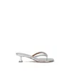 Amina Muaddi Gigi Thong Mirror Sandals In White