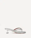 Amina Muaddi Leather Sandals With Crystal-embellished Straps In Silver