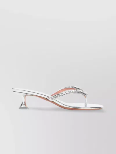 AMINA MUADDI GIGI THONG MIRROR SANDALS