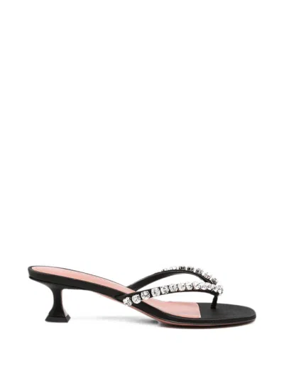 Amina Muaddi Gigi Thong Sandals In Black