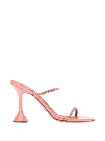 Amina Muaddi Gilda 70 Crystal-embellished Mules In Pink