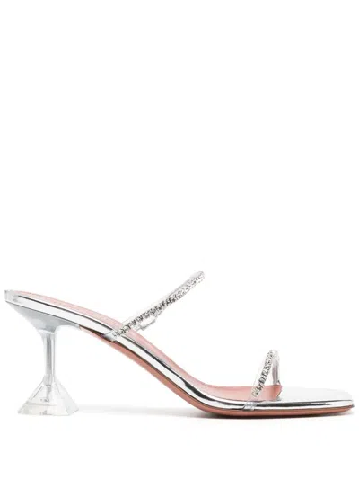 Amina Muaddi Transparent Gilda Glass 70 High-heeled Sandals In Multicolor