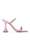 Amina Muaddi Pink Gilda Slipper Heeled Sandals In Violet