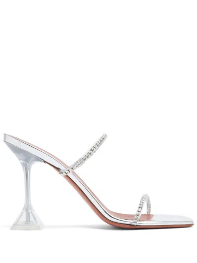 Amina Muaddi Womens Other Gilda Crystal-embellished Leather Heeled Mules In Multi-coloured