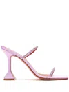 Amina Muaddi Pink Gilda Slipper Heeled Sandals In Pink