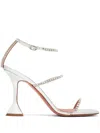 Amina Muaddi Gilda 95mm Embellished-strap Sandals In White