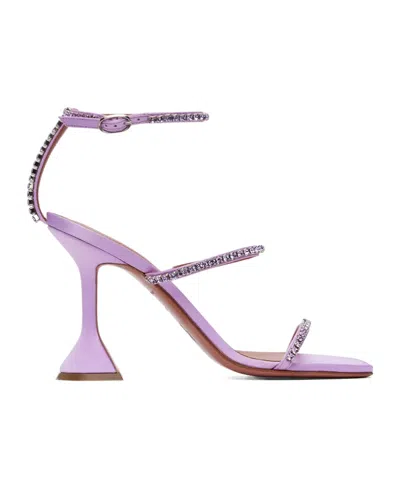 Amina Muaddi Gilda Buckle High-heeled Sandals In Purple