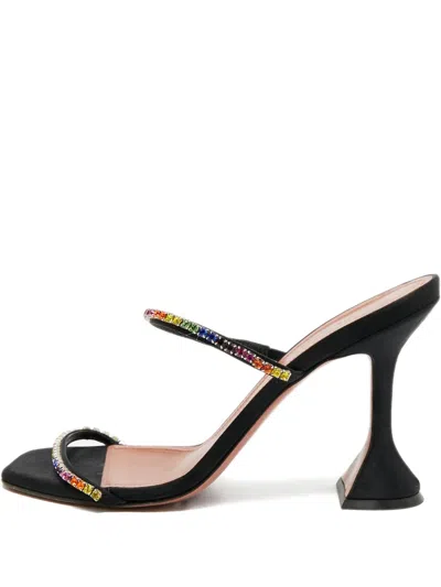 Pre-owned Amina Muaddi Gilda Crystal-embellished Sandals In Black