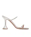 Amina Muaddi Gilda Crystal-embellished Leather Heeled Mules In White